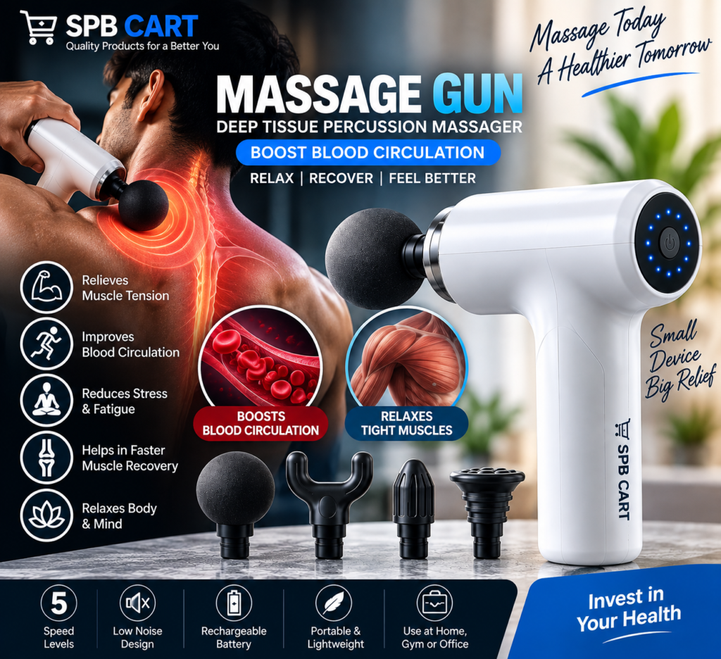 Deep Tissue Massage Gun with 4 Massage Heads